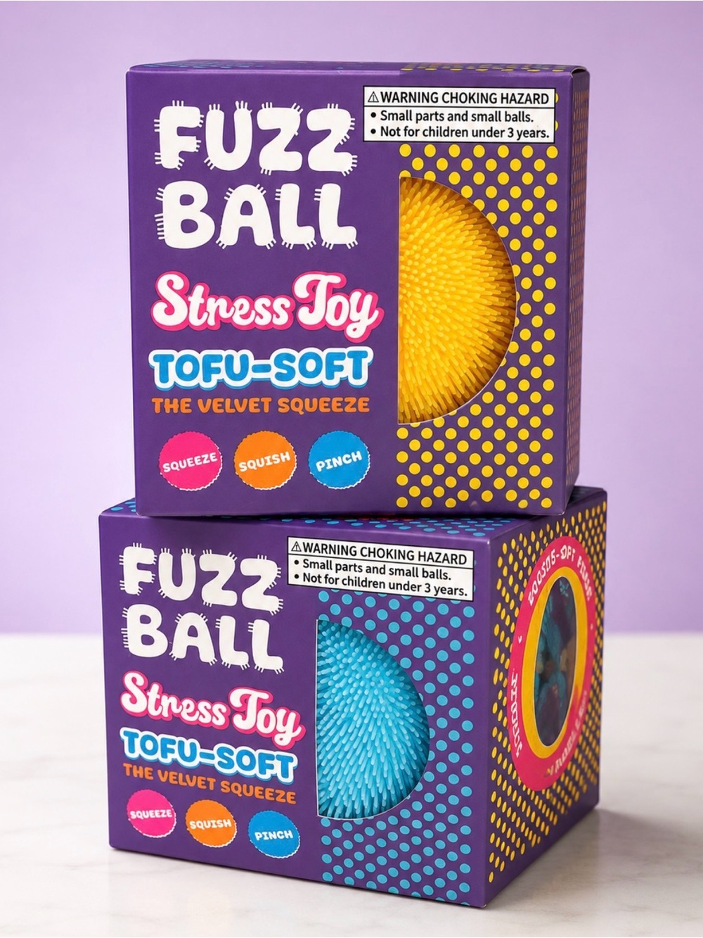 Kids Stress Toy – Tofu-Soft Yellow & Blue